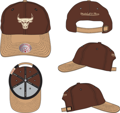 Mitchell & Ness Women's Chicago Bulls Brown Lux Chain Strapback Hat