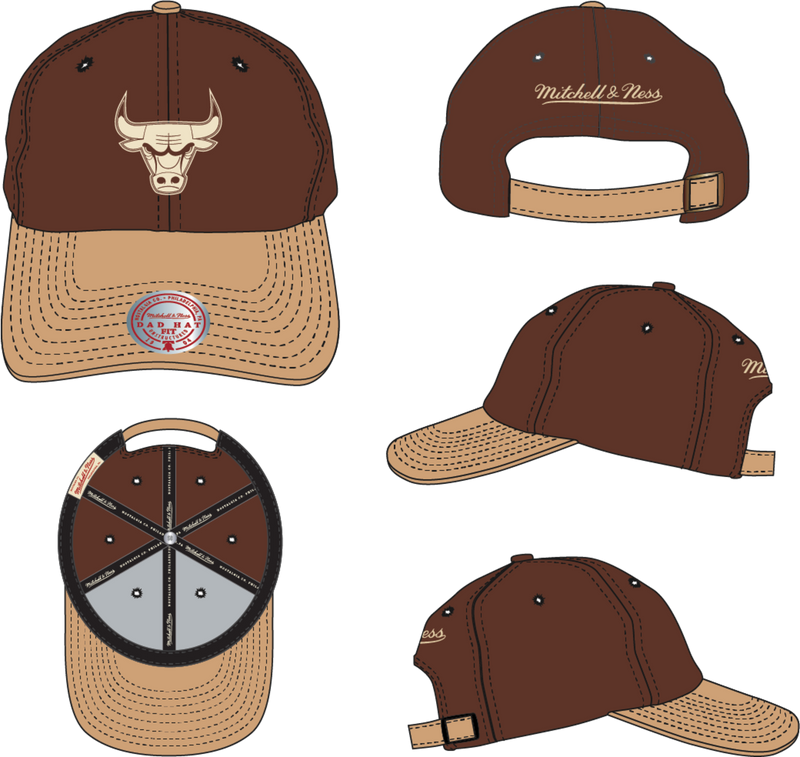 Mitchell & Ness Women's Chicago Bulls Brown Lux Chain Strapback Hat