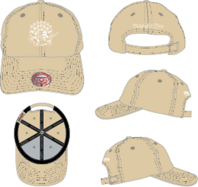 Mitchell & Ness Toronto Raptors Cream Hardwood Classics Fashion Basic Strapback Hat