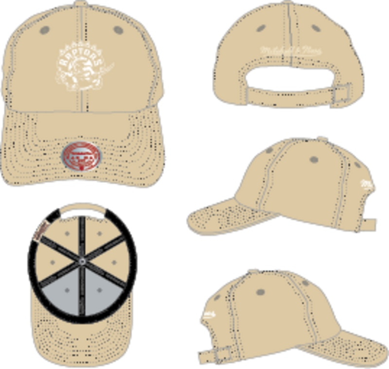 Mitchell & Ness Toronto Raptors Cream Hardwood Classics Fashion Basic Strapback Hat