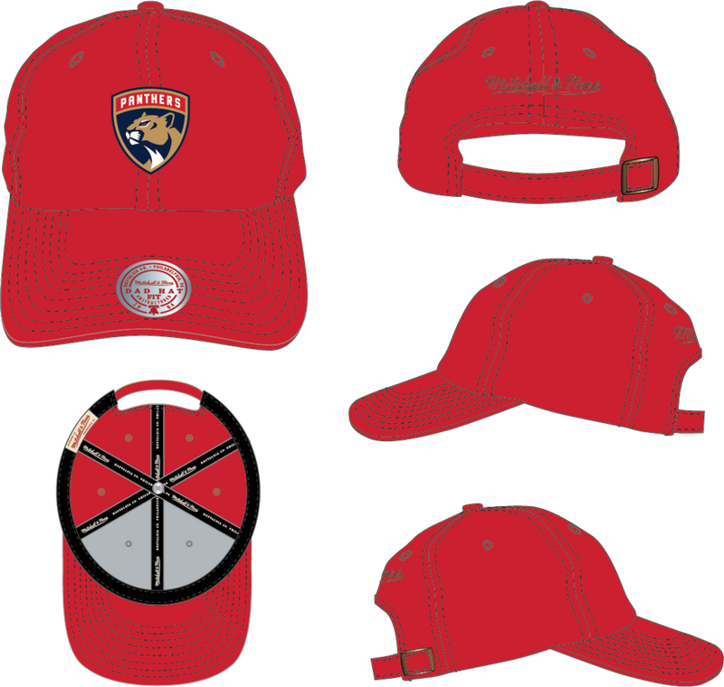 Mitchell & Ness Florida Panthers Red Team Dad Hat