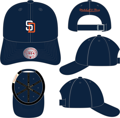 Mitchell & Ness San Diego Padres Navy Cooperstown Insignia Strapback Hat