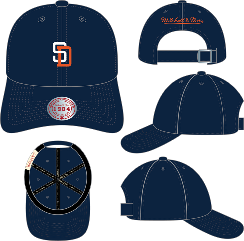 Mitchell & Ness San Diego Padres Navy Cooperstown Insignia Strapback Hat