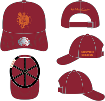 Mitchell & Ness Boston Celtics 1904 Off Red Strapback Hat