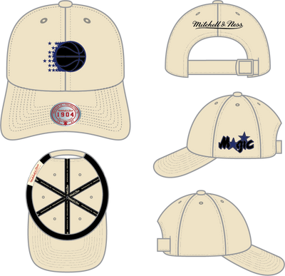Mitchell & Ness Orlando Magic 1904 Cream Off Team Strapback Hat
