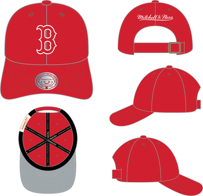 Mitchell & Ness Boston Red Sox Red Team White Strapback Hat
