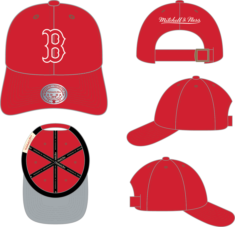 Mitchell & Ness Boston Red Sox Red Team White Strapback Hat