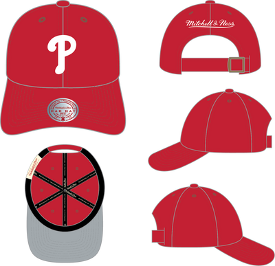 Mitchell & Ness Philadelphia Phillies Red Team White Strapback Hat