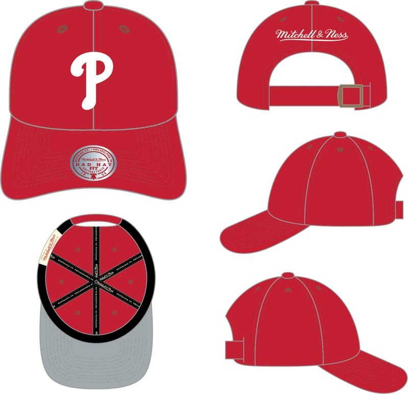 Mitchell & Ness Philadelphia Phillies Red Team White Strapback Hat