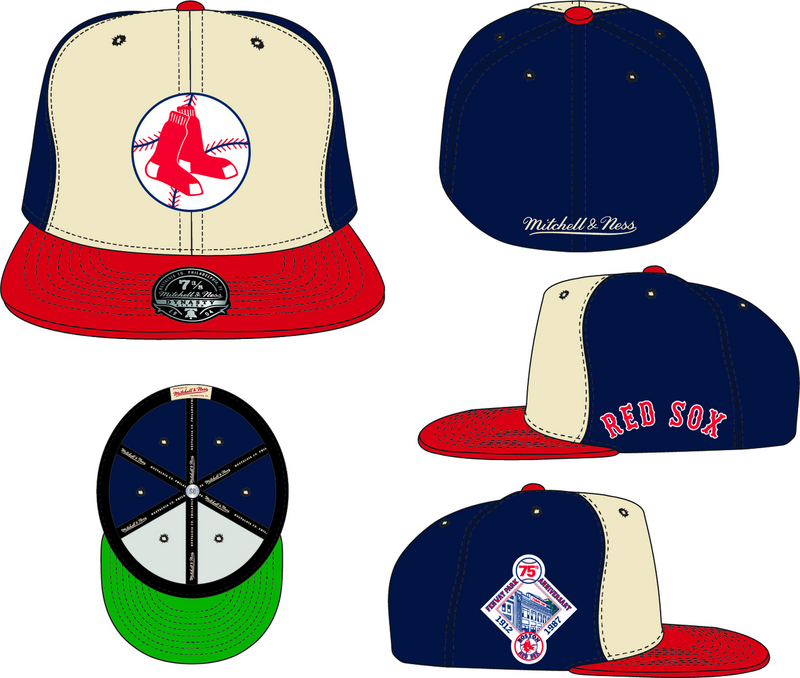 Mitchell & Ness Boston Red Sox Off White Cooperstown Homefield Fitted Hat
