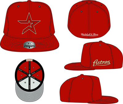 Mitchell & Ness Houston Astros Red Cooperstown Evergreen Fitted Hat