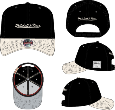 Mitchell & Ness Black/Cream Comfy Core Stretch Snapback Hat