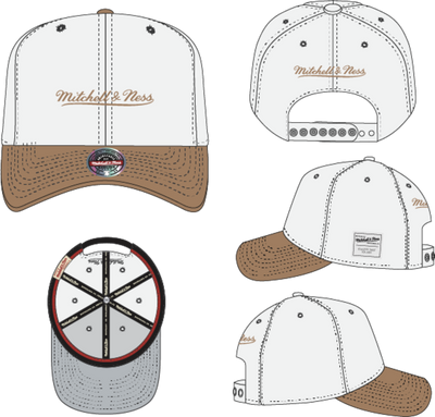 Mitchell & Ness White/Tan Comfy Core Stretch Snapback Hat