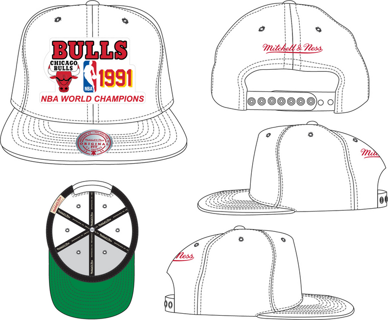 Mitchell & Ness Chicago Bulls 1991 White Hardwood Classics Champs Snapback Hat