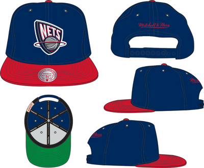 Mitchell & Ness New Jersey Nets Navy/Red Hardwood Classics Team 2 Tone 2.0 Snapback Hat