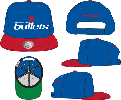 Mitchell & Ness Washington Bullets Royal/Red Hardwood Classics Team 2 Tone 2.0 Snapback Hat