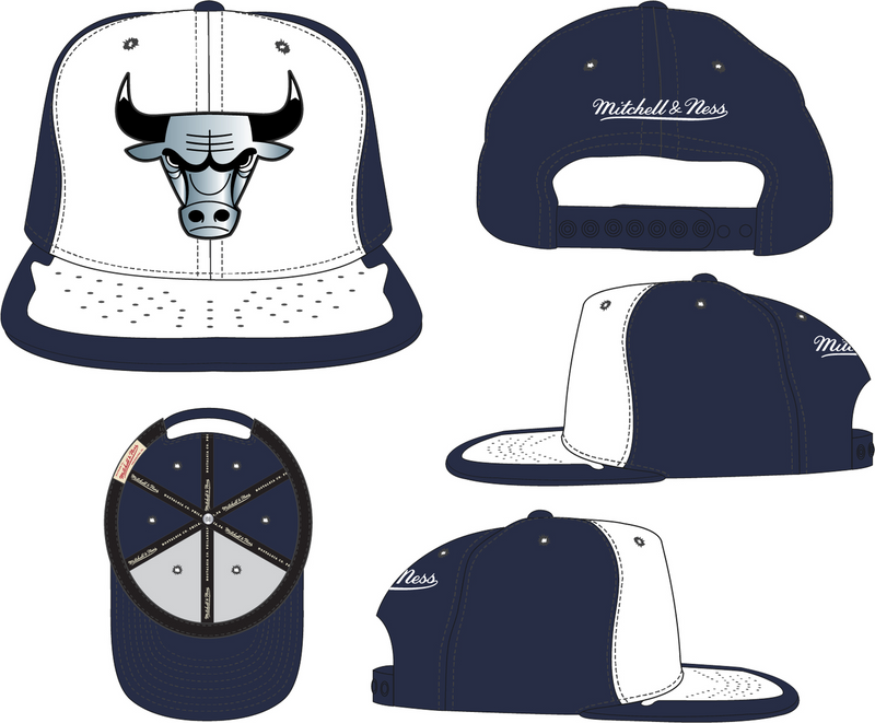 Mitchell & Ness Chicago Bulls Navy/White Day One Snapback Hat