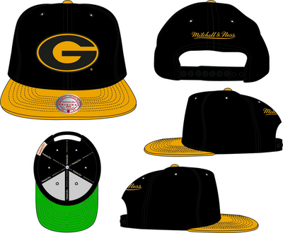 Mitchell & Ness Grambling State University Black/Yellow Team 2 Tone 2.0 Snapback Hat
