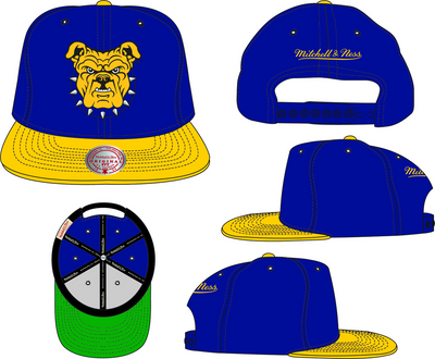 Mitchell & Ness North Carolina A&t University Blue/Yellow Team 2 Tone 2.0 Snapback Hat Aggies
