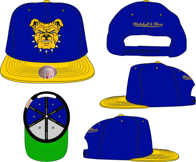 Mitchell & Ness North Carolina A&T University Blue/Yellow Team 2 Tone 2.0 Snapback Hat Aggies