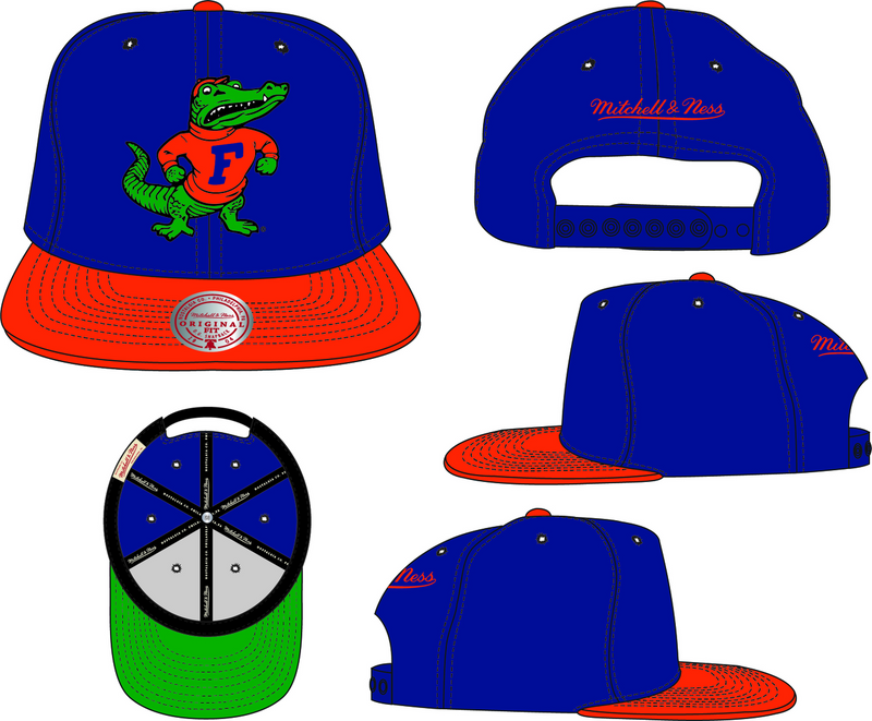 Mitchell & Ness University of Florida Green/Orange Team 2 Tone 2.0 Snapback Hat Gators