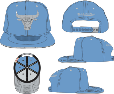Mitchell & Ness Chicago Bulls Light Blue/Heather Day 4 Snapback Hat