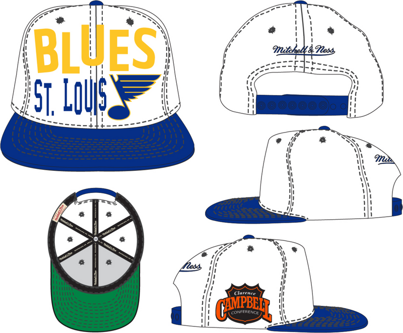 Mitchell & Ness St. Louis Blues White Vintage Toss Up Snapback Hat
