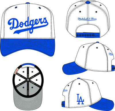 Mitchell & Ness Los Angeles Dodgers White Cooperstown Evergreen Pro Snapback Hat