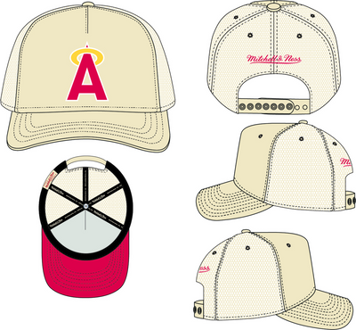Mitchell & Ness California Angels Off White Cooperstown Evergreen Trucker Hat