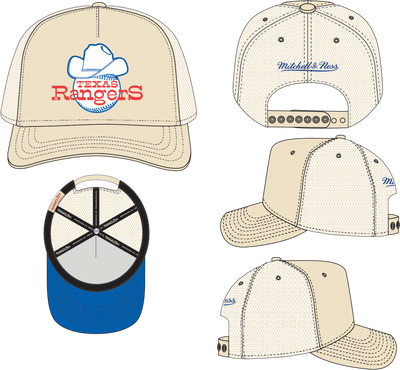 Mitchell & Ness Texas Rangers Off White Cooperstown Evergreen Trucker Hat