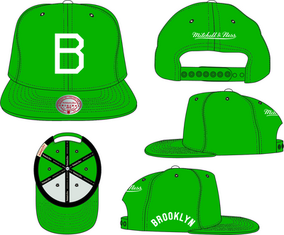 Mitchell & Ness Brooklyn Dodgers Green Cooperstown Evergreen Snapback Hat