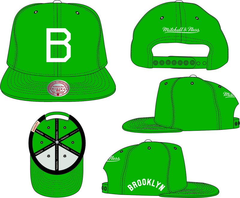 Mitchell & Ness Brooklyn Dodgers Green Cooperstown Evergreen Snapback Hat