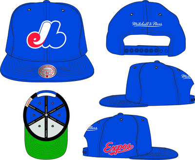 Mitchell & Ness Montreal Expos Blue Cooperstown Evergreen Snapback Hat