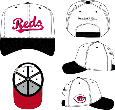 Mitchell & Ness Cincinnati Reds White Evergreen Pro Snapback Hat