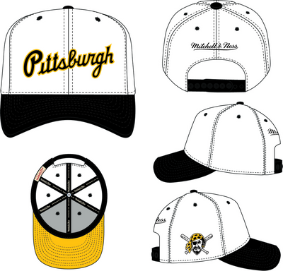 Mitchell & Ness Pittsburgh Pirates White Evergreen Pro Snapback Hat