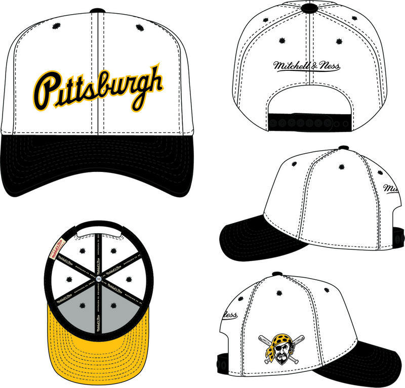 Mitchell & Ness Pittsburgh Pirates White Evergreen Pro Snapback Hat