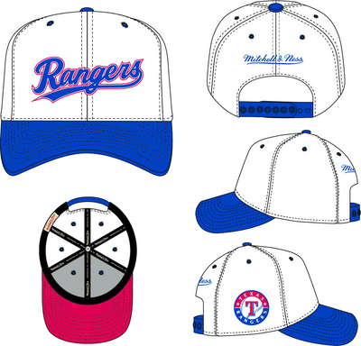 Mitchell & Ness Texas Rangers White Evergreen Pro Snapback Hat