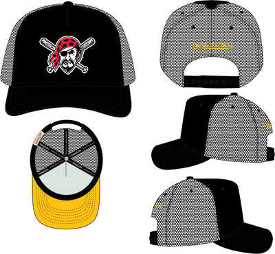 Mitchell & Ness Pittsburgh Pirates Black Evergreen Trucker Hat