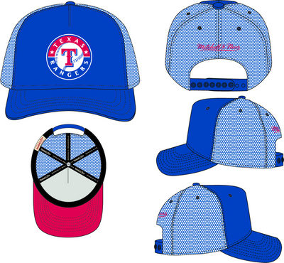 Mitchell & Ness Texas Rangers Royal Evergreen Trucker Hat