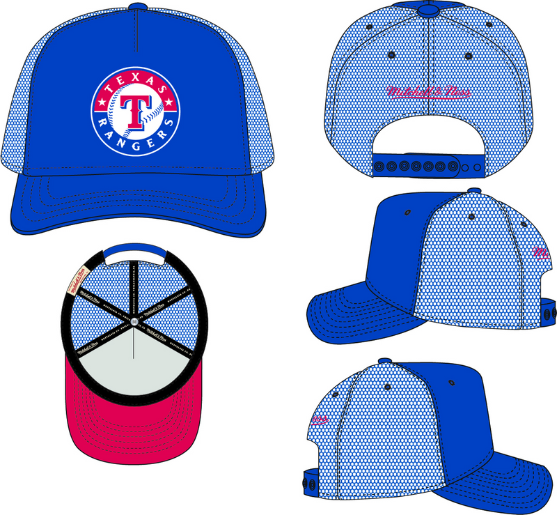 Mitchell & Ness Texas Rangers Royal Evergreen Trucker Hat