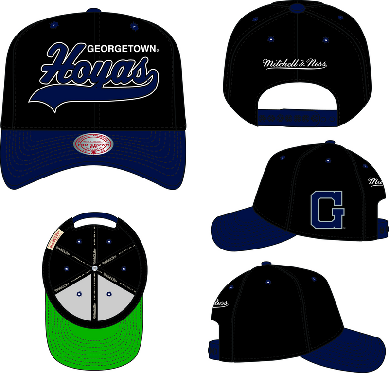 Mitchell & Ness Georgetown University Black Tailsweep 2.0 Pro Snapback Hat V