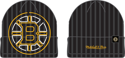 Mitchell & Ness Boston Bruins Black Line Light Knit Hat