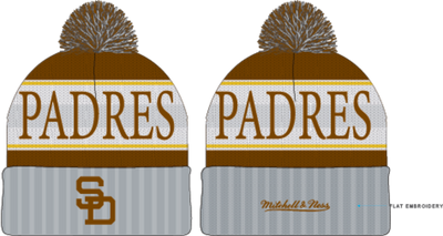 Mitchell & Ness San Diego Padres Brown Cooperstown Classic Pom Knit Hat