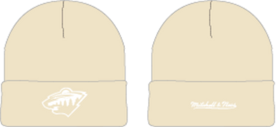 Mitchell & Ness Minnesota Wild Cream Fashion Basic Knit Hat