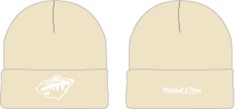 Mitchell & Ness Minnesota Wild Cream Fashion Basic Knit Hat
