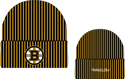 Mitchell & Ness Boston Bruins Black Double Sided Knit Hat