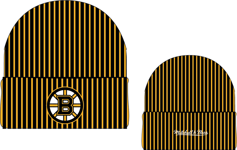 Mitchell & Ness Boston Bruins Black Double Sided Knit Hat