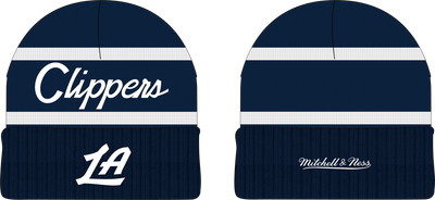 Mitchell & Ness LA Clippers Navy Head Coach Knit Hat