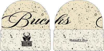 Mitchell & Ness Milwaukee Bucks Hardwood Classics Cookies and Cream Knit Hat