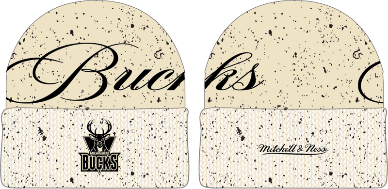 Mitchell & Ness Milwaukee Bucks Hardwood Classics Cookies and Cream Knit Hat